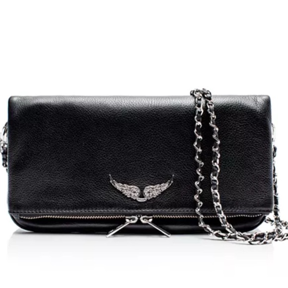 Zadig & Voltaire Black and Silver Rock Leather Shoulder Bag - Picture 2 of 9